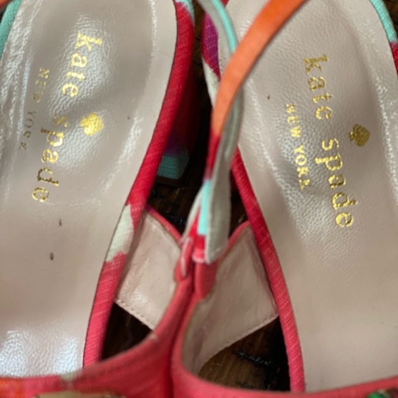 KATE SPADE Jeweled Multicolor Heels Size 7 T-Strap Block Heels - Picture 6 of 9